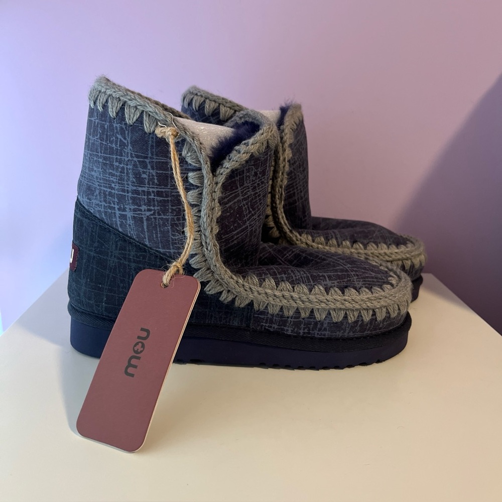 🔥Mou Eskimo 18 Special Sheepskin Denim Boots🔥